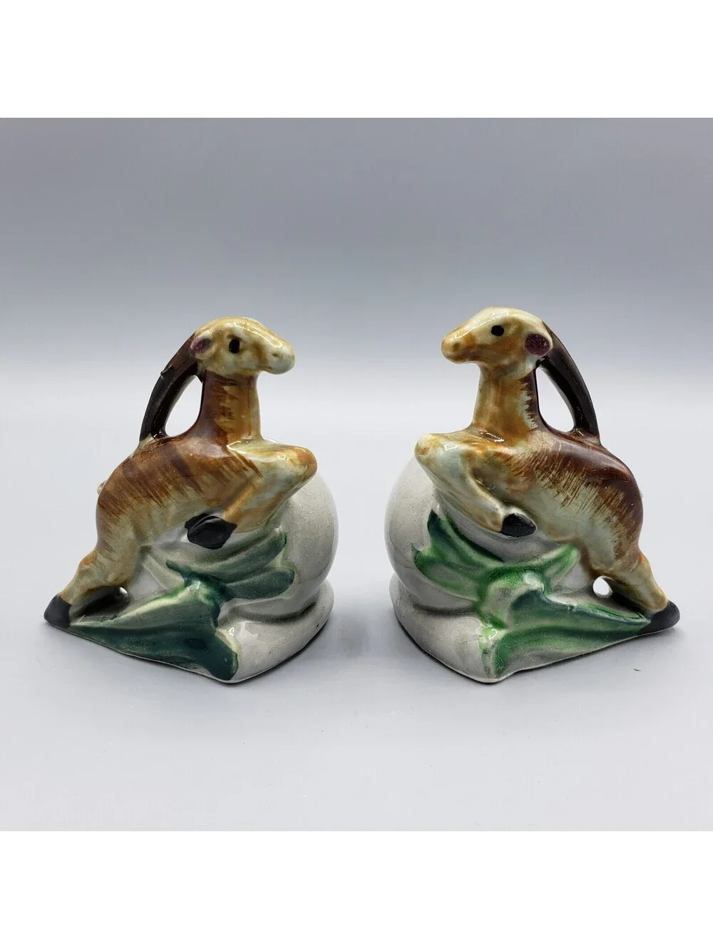 Vintage Thames Gazelle Salt & Pepper Shakers Porcelain Pair Kitchen Deer